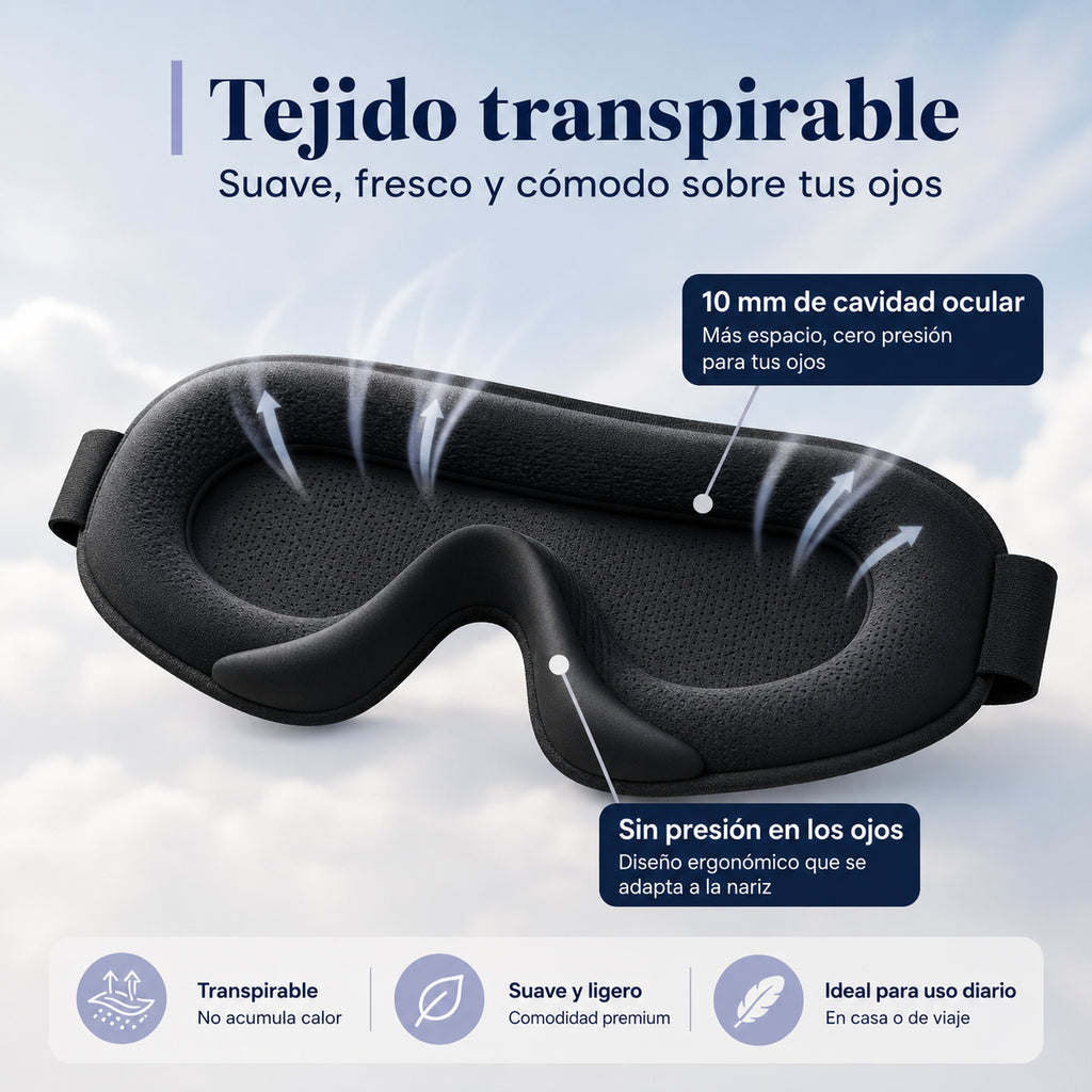 Antifaz 3D para Dormir sin Presión en los Ojos