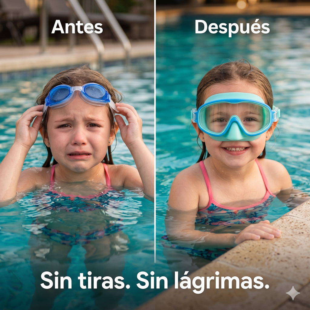 Gafas de Natación Infantiles con Clip — Sin Tiras, Antivaho | Niños 2-12 años