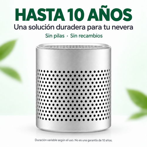 Desodorizador Noverana: hasta 10 años de vida útil, sin pilas ni recambios. La duración varía según el uso.